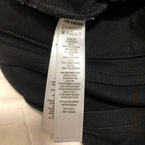 3/$25 ❥Joe Fresh Equestrian Skinny Stretch Pants Faux Leather Trim Size 10 Black - Picture 8 of 11